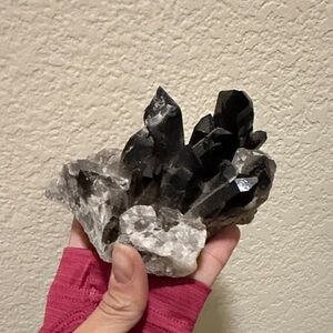 Black crystal cluster